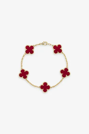 Van cleef Vintage Alhambra Yellow-Gold and Carnelian Bracelet