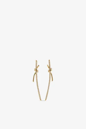 Tiffany & Co. Knot 18ct Yellow- and 0.31ct Round-Cut Diamond Drop Earrings