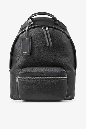 Sandro Mens Padded Shoulder-Strap Coated-Canvas Backpack