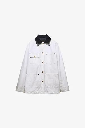 Prada Mens Worn-Effect Oversized Cotton Jacket