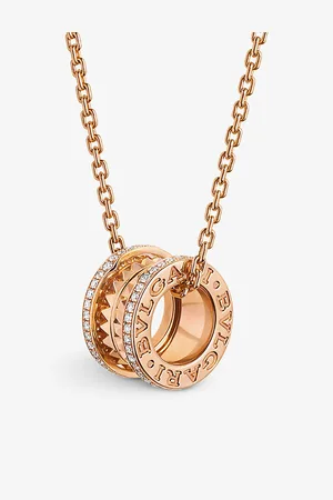 Bvlgari B.Zero1 18ct Rose-Gold and 0.38ct Brilliant-Cut Diamond Necklace