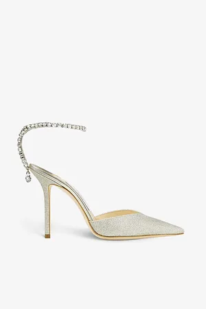 Jimmy Choo Womens Saeda 100 Suede Heeled Courts