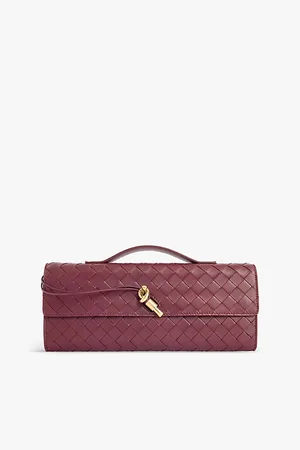 Bottega Veneta Womens Andiamo Leather Clutch Bag
