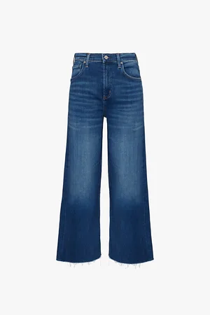 Citizens of Humanity Womens Lyra Cropped Wide-Leg Stretch-Denim Jeans