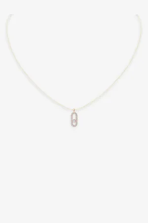 MESSIKA Cares 18ct White-Gold and 0.09ct Diamond Cord Necklace