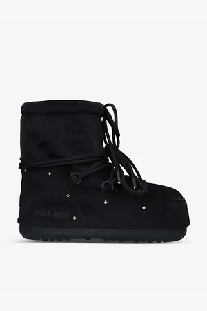 Moon Boot Womens Mars Lace-Up Velvet Ankle Boots