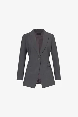 THEORY Womens Etiennette Single-Breasted Regular-Fit Stretch-Wool Blazer