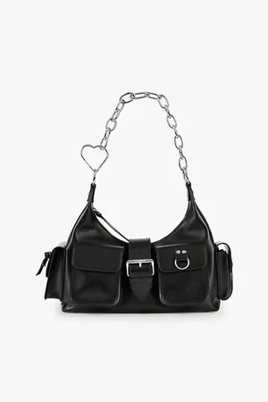 The Kooples Womens Amelia Chain-Handle Leather Shoulder Bag