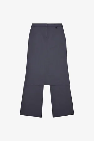 Diesel Womens P-Earl Hybrid Wool-Blend Skirt-Trousers