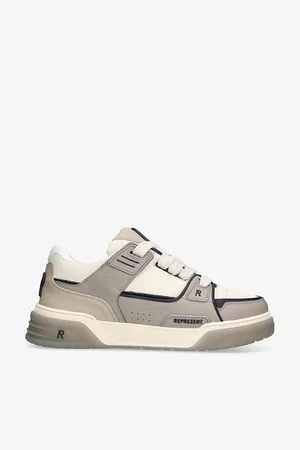 Represent Mens Studio Panelled Leather Mid-Top Trainers