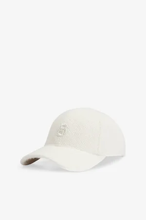 HUGO BOSS Womens Logo-Embroidered Brushed-Texture Woven Baseball Cap
