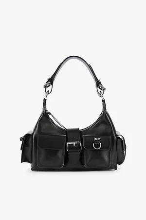 The Kooples Womens Amelia Logo-Engraved Leather Shoulder Bag