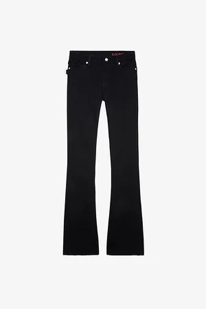 Zadig & Voltaire Womens Eclipse Flared-Leg Mid-Rise Stretch Organic-Cotton Jeans