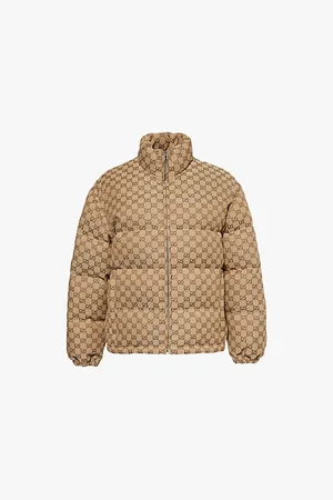 Gucci Womens Gg-Logo Cotton-Canvas Bomber Jacket