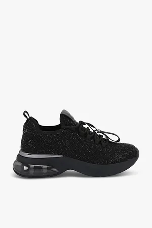 Carvela Womens Cosmic Bubble Jewel Rhinestone-Embellished Low-Top Trainers