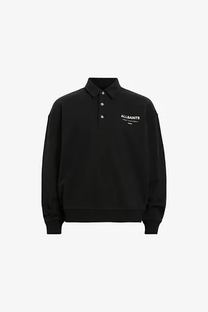 AllSaints Mens Underground Brand-Print Organic-Cotton Sweatshirt