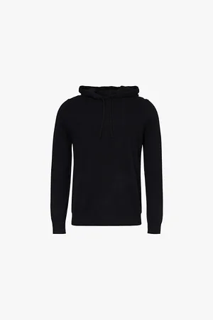 7 for all Mankind Mens Stitching Long-Sleeves Regular-Fit Cashmere Hoody