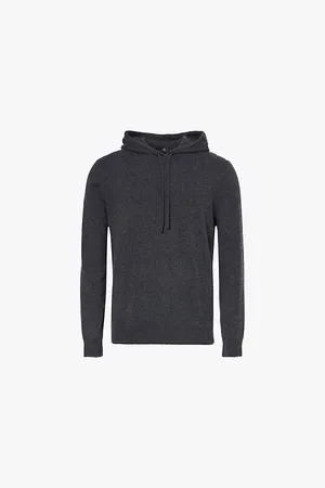 7 for all Mankind Mens Stitching Long-Sleeves Regular-Fit Cashmere Hoody