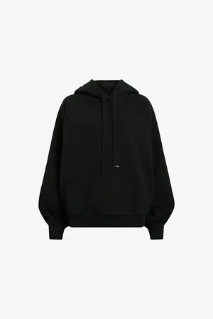 AllSaints Womens Talon Underground Logo-Print Relaxed-Fit Cotton-Jersey Hoody