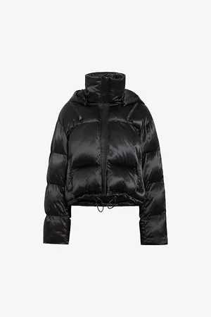 AllSaints Womens Chelsea Relaxed-Fit Cropped Shell Puffer Jacket