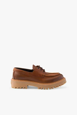 Prada Womens Branded Chunky-Sole Leather Loafers