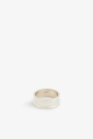 Serge DeNimes Mens Embossed-Edge Oxidised-Finish Sterling- Band Ring