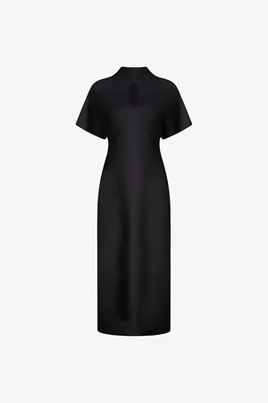 Ro&Zo Womens Ponte Cut-Out Stretch-Woven Midi Dress