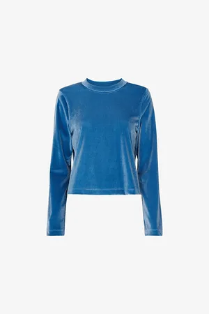 Whistles Womens Olivia Velvet Stretch-Woven Top