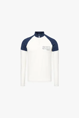 Falke Mens Skiing Logo-Embroidered Thermal-Layer Stretch Recycled-Polyamide Top