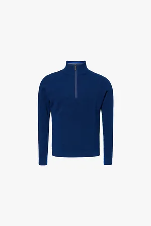 Falke Mens Troyer Half-Zip Wool-Blend Jumper