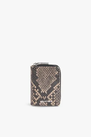 Whistles Womens Koa Branded Snakeskin-Effect Leather Purse