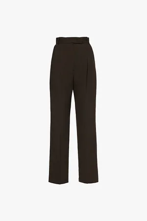 The Frankie Shop Womens Bea Straight-Leg Mid-Rise Stretch-Woven Trousers