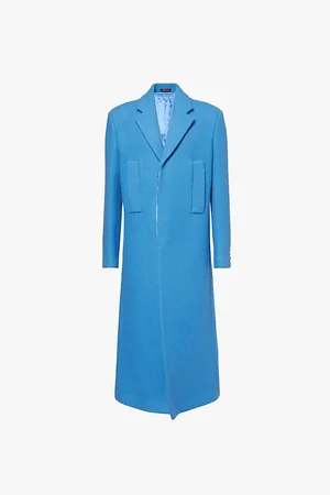 Gucci Mens Single-Breasted Welt-Pockets Regular-Fit Wool Coat