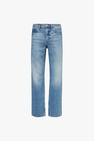 Frame Mens The Boxy Five-Pockets Straight-Leg Regular-Fit Organic-Denim Jeans