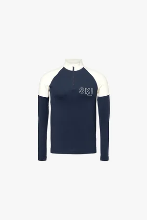 Falke Mens Skiing Logo-Embroidered Thermal-Layer Stretch Recycled-Polyamide Top