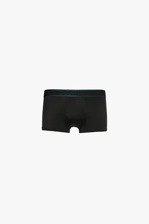 Calvin Klein Mens Logo-Waistband Microfibre-Stretch Trunks