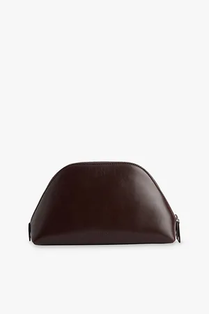 The Row Womens Devon Debossed-Branded Leather Pouch