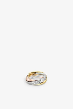 Cartier Trinity De Medium 18ct White, Rose, Yellow- and 1.54ct Brilliant-Cut Diamond Ring