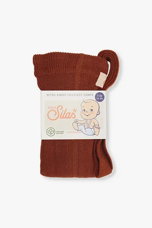 Silly Silas Retro Footless Ribbed Organic-Cotton Knitted Tights 6 Months-3 Years