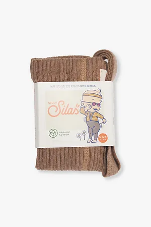 Silly Silas Hippy Footless Ribbed Cotton Knitted Tights 6 Months-3 Years
