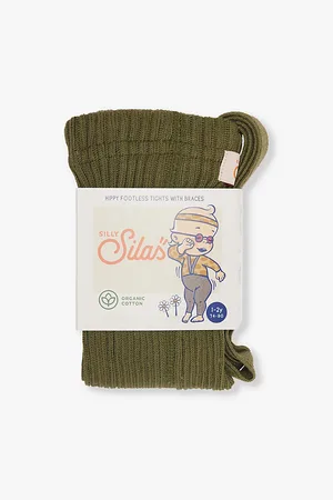 Silly Silas Hippy Footless Ribbed Cotton Knitted Tights 6 Months-3 Years