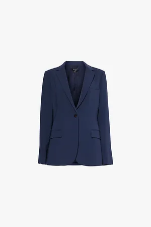 THEORY Womens Staple Notch-Lapel Crepe Blazer