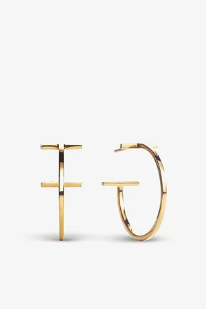Tiffany & Co. Tiffany T Wire Medium 18ct Yellow-Gold Hoop Earrings
