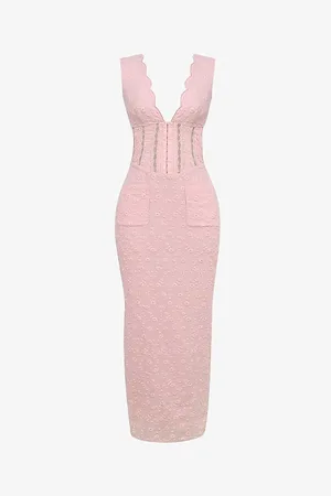 House Of Cb Womens Sophina Broderie-Anglaise Woven Maxi Dress