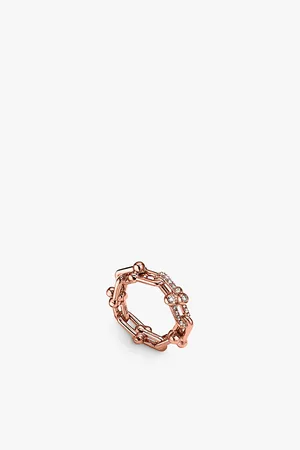 Tiffany & Co. Tiffany Hardwear Small Link 18ct Rose-Gold and 0.26ct Diamond Ring