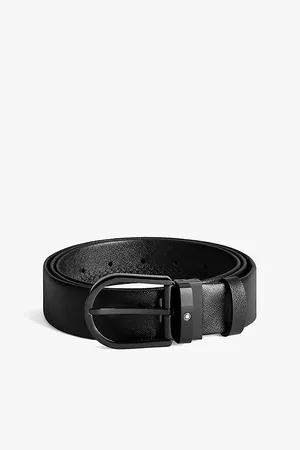 Montblanc Mens Horseshoe-Buckle Leather Belt
