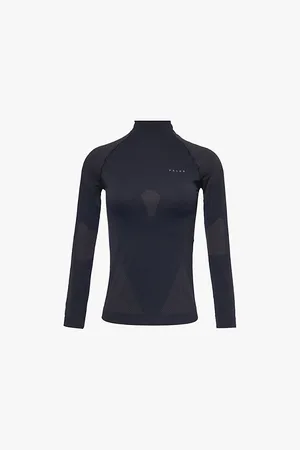 Falke Womens Ergonomic Sport Warm Turtleneck Stretch-Jersey Top