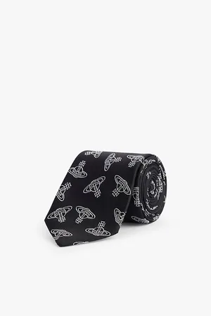 Vivienne Westwood Mens Orb Pattern Silk-Twill Tie