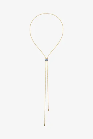 Boucheron Quatre Blue Edition Large 18ct Yellow-Gold, White-Gold, Rose-Gold, Ceramic and 0.33ct Round-Cut Diamond Tie Necklace