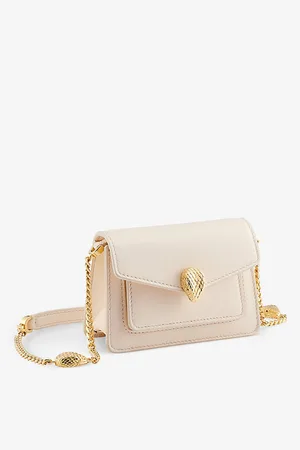 Bvlgari Womens Serpenti Forever Brand-Plaque Leather Cross-Body Bag